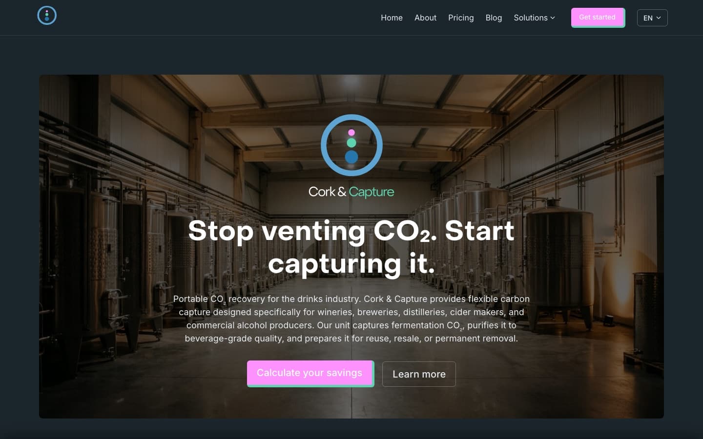 Cork & Capture homepage